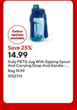 Staples Sully PETG Jug With Sipping Spout And Carrying Strap And Handle - 49 oz - Blue offer