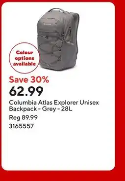Staples Columbia Atlas Explorer Unisex Backpack - Grey offer