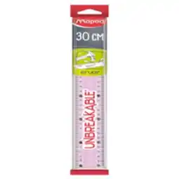 Staples Maped Unbreakable Ruler with Double Graduation - 12/30 cm - Pink offer