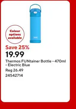 Staples Thermos FUNtainer Bottle - 470ml - Electric Blue offer