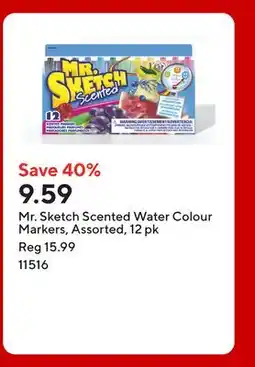 Staples Mr. Sketch Scented Water Colour Markers, Assorted offer