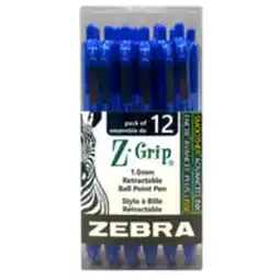 Staples Zebra Z-Grip Retractable Ballpoint Pens, 1.0mm, Blue offer