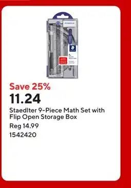 Staples Staedlter 9-Piece Math Set with Flip Open Storage Box offer