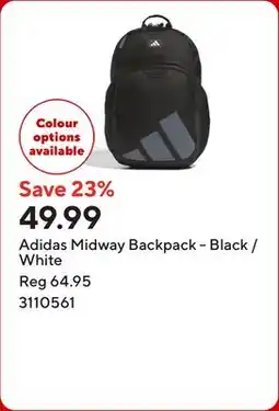 Staples Adidas Midway Backpack - Black /White offer