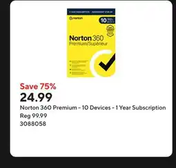 Staples Norton 360 Premium - 10 Devices - 1 Year Subscription offer