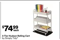 Michaels 3-Tier Hudson Rolling Cart offer