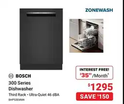 Visions Electronics BOSCH 300 Series Dishwasher offer