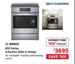 Visions Electronics BOSCH 800 Series Induction Slide-In Range offer