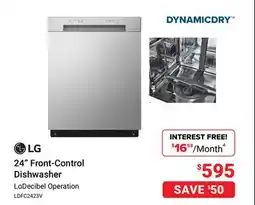 Visions Electronics LG 24 Front-Control Dishwasher offer