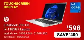 Visions Electronics HP EliteBook 830 G8 i7-1185G7 Laptop offer