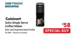 Visions Electronics Cuisinart Soho Single Serve Coffee Maker offer