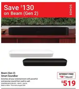 Visions Electronics Beam (Gen 2) Smart Soundbar offer