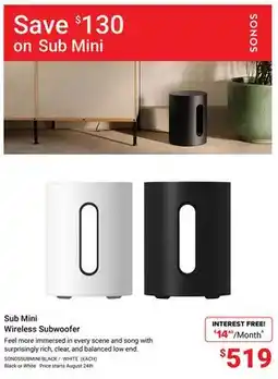 Visions Electronics Sub Mini Wireless Subwoofer offer
