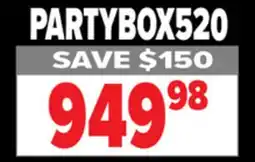2001 Audio Video PARTYBOX520AM - PARTY BOX BT AUDIO SYSTEM offer
