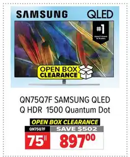2001 Audio Video QN75Q7F SAMSUNG QLED Q HDR 1500 Quantum Dot offer