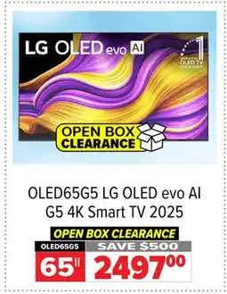 2001 Audio Video OLED65G5 LG OLED evo AI G5 4K Smart TV 2025 offer