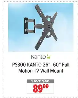 2001 Audio Video PS300 KANTO 26- 60 Full Motion TV Wall Mount offer