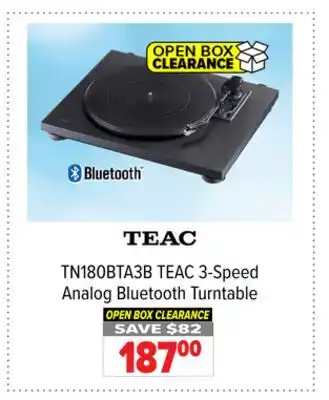 2001 Audio Video TN180BTA3B TEAC 3-Speed Analog Bluetooth Turntable offer