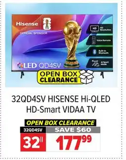 2001 Audio Video 32QD4SV HISENSE 32 Hi-QLED HD-Smart VIDAA TV offer
