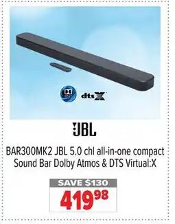 2001 Audio Video BAR300MK2 JBL 5.0 chl all-in-one compact Sound Bar Dolby Atmos & DTS Virtual:X offer