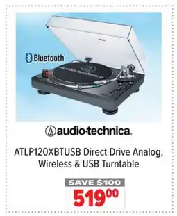 2001 Audio Video ATLP120XBTUSB Direct Drive Analog, Wireless & USB Turntable offer