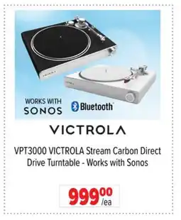 2001 Audio Video VPT3000 VICTROLA Stream Carbon Direct Drive Turntable offer