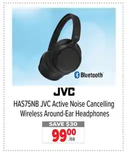 2001 Audio Video HAS75NB JVC Active Noise Cancelling Wireless Around-Ear Headphones offer