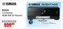 2001 Audio Video RXA2A YAMAHA 7.2-Channel 4K/8K HDR 10+ Receiver offer
