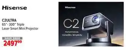2001 Audio Video C2ULTRA Hisense 65-300 Triple Laser Smart Mini Projector offer