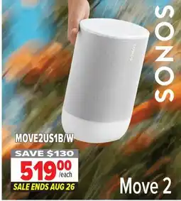 2001 Audio Video MOVE2US1B/W SONOS Move 2 offer