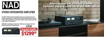 2001 Audio Video C3030 NAD STEREO INTEGRATED AMPLIFIER offer