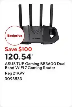 Staples ASUS TUF Gaming BE3600 Dual Band WiFi 7 Gaming Router offer