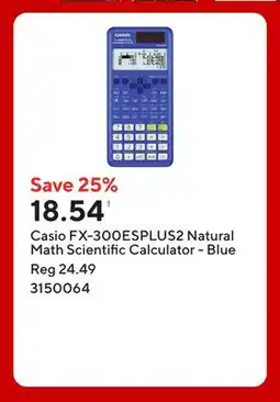 Staples Casio FX-300ESPLUS2 Natural Math Scientific Calculator - Blue offer