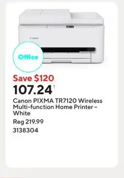 Staples Canon PIXMA TR7120 Wireless Multi-function Home Printer – White offer
