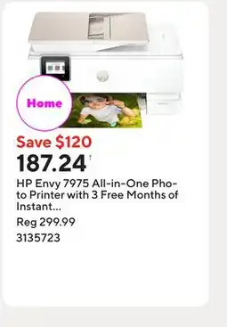 Staples HP Envy 7975 All-in-One Photo Printer with 3 Free Months of Instant Ink offer