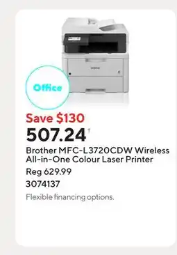 Staples Brother MFC-L3720CDW Wireless All-in-One Colour Laser Printer offer