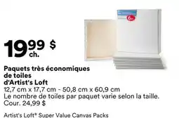 Michaels Paquets très économiques de toiles d'Artist's Loft offer