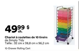 Michaels Chariot à roulettes de 10 tiroirs de Simply Tidy offer