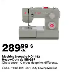 Michaels Machine à coudre HD4452 Heavy-Duty de SINGER offer