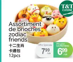 T&T Supermarket Assortiment de brioches zodiac friends, 12pcs offer