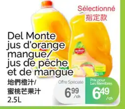 T&T Supermarket Del Monte jus d'orange mangue/jus de pêche et de mangue offer