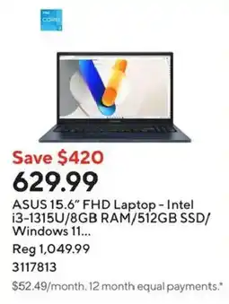 Staples Asus 15.6" fhd laptop offer