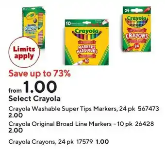 Staples Select Crayola offer