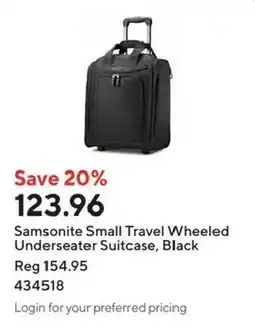 Staples Samsonite Small Travel Wheeled Underseater Suitcase, Black offer