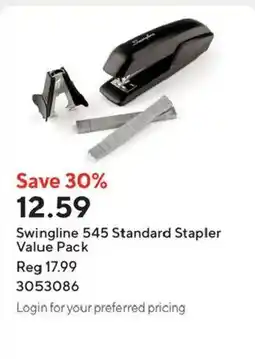 Staples Swingline 545 standard stapler offer