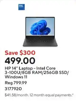 Staples Hp 14" laptop offer
