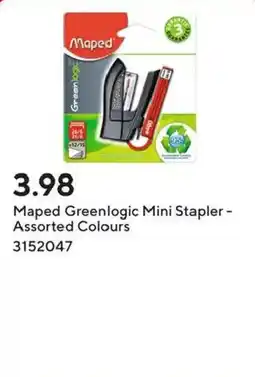 Staples Maped Greenlogic Mini Stapler offer