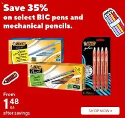 Staples Bic pens and mechanical pencils offer