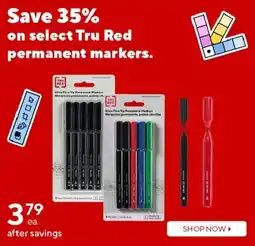 Staples Tru Red permanent markers offer