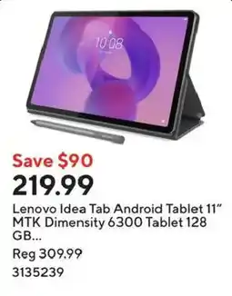 Staples Lenovo Idea Tab Android Tablet 11" offer